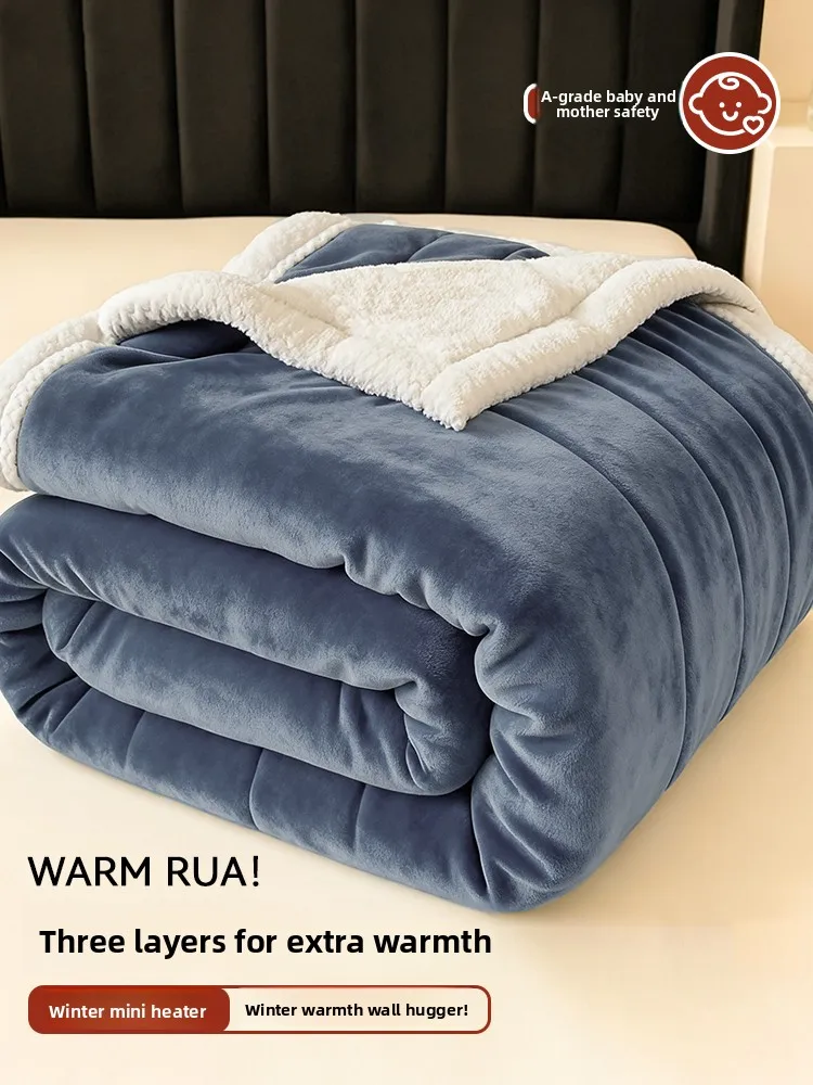 

Зимнее одеяло Thiened, молочный бархатный чехол для дивана, одеяло для спальни, чехол для дивана из овчины, вязаное одеяло из полиэстера