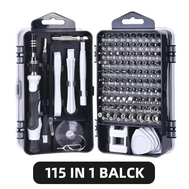 Conjunto de Chaves de Precisão Magnéticas Profissionais 115 em 1, Kit de Ferramentas de Reparo para iPhone, Xiaomi, Mac, PC, Óculos e Relógios