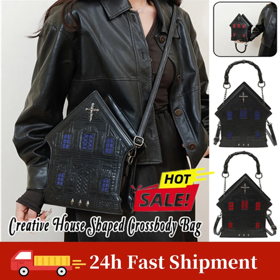 

New Creative Three-dimensional House Shaped Side Bag For Ladies Punk Style Personalized Women's Shoulder Bags HOT Pop Style