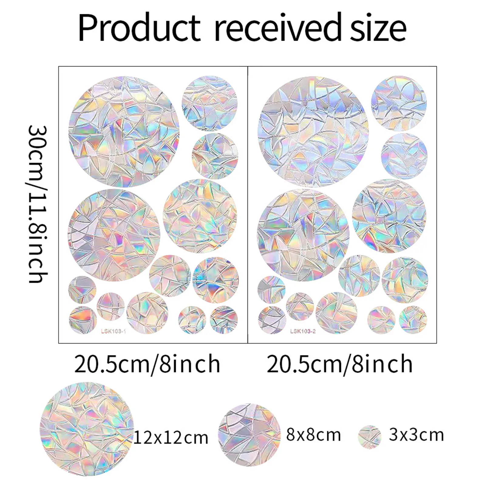 Anti-Collision Circular Window Stickers Reusable Rainbow Window Clings Stop Birds from Hitting Windows CLH@8