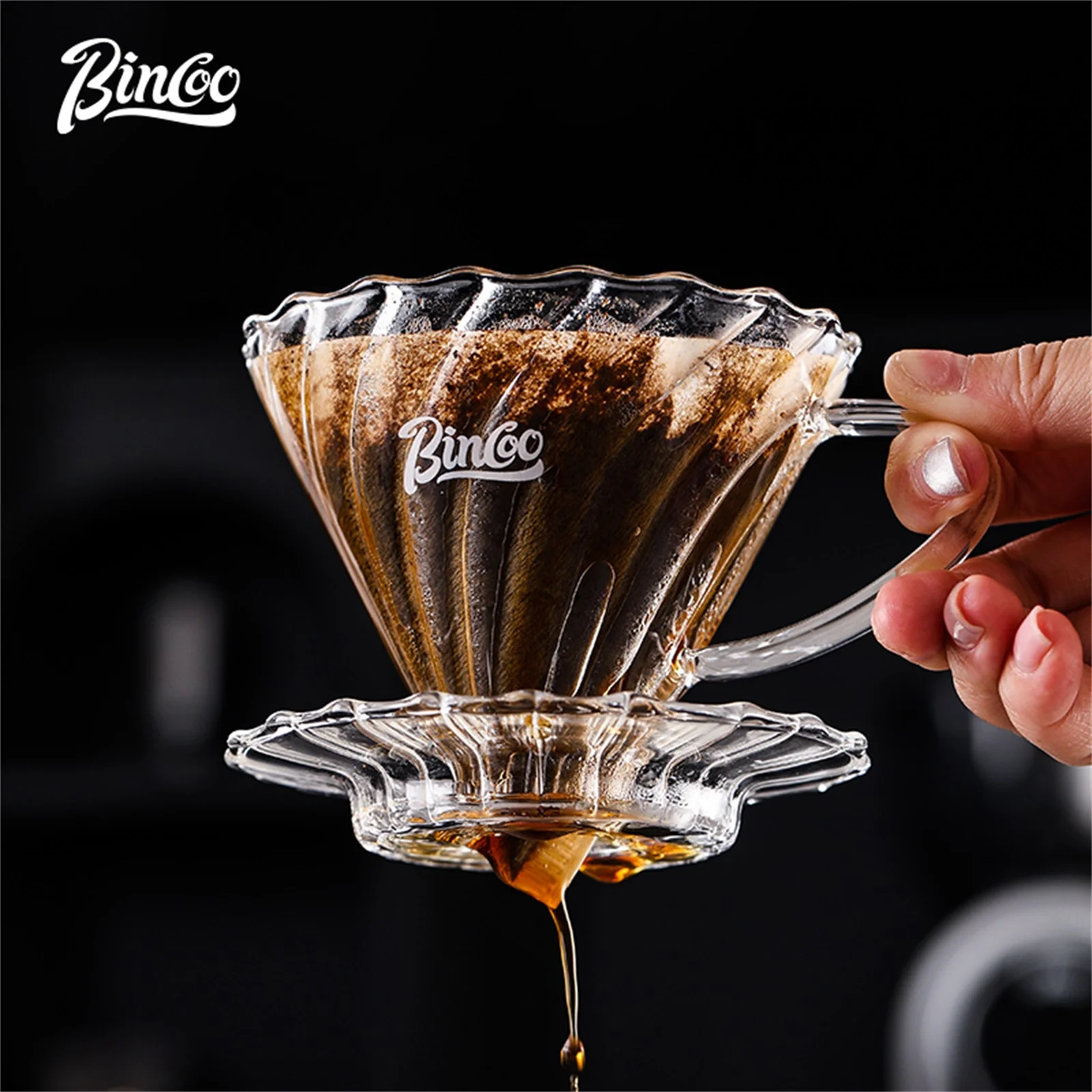 Bincoo 600ml Pour Over Coffee Maker Set Glass Carafe Coffee with Glass Coffee Filter Drip Espresso Maker for Home&Office Barista - Image 3
