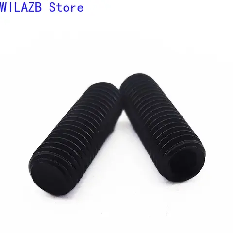 5/50pcs M2 M2.5 M3 M4 M5 DIN913 Black Allen Head Hex Hexagon Socket Flat Point Set Screw End Grub Headless Bolt