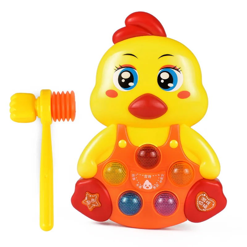 Cartoon Cute Little Yellow Duck Unicorn Gopher Game Electric Toys Knocking Game Children Machine Early Education Puzzle Toys