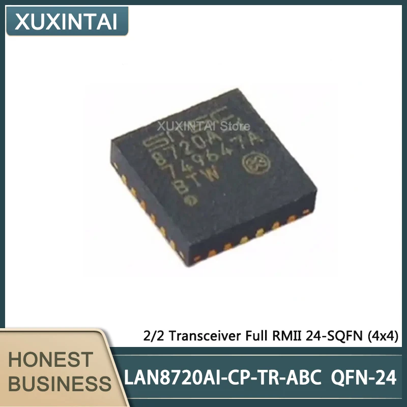 10Pcs/Lot  New Original  LAN8720AI-CP-TR-ABC  LAN8720AI  QFN-24  2/2 Transceiver Full RMII