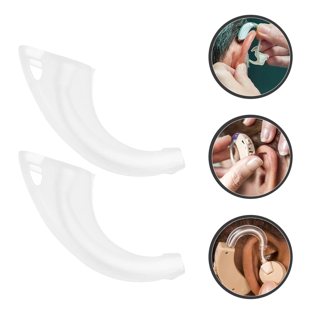 2pcs Ear Hooks Clear Plastic Replacement Ear Hooks Elderly Auxiliary Tool 2.4x1.2x1cm