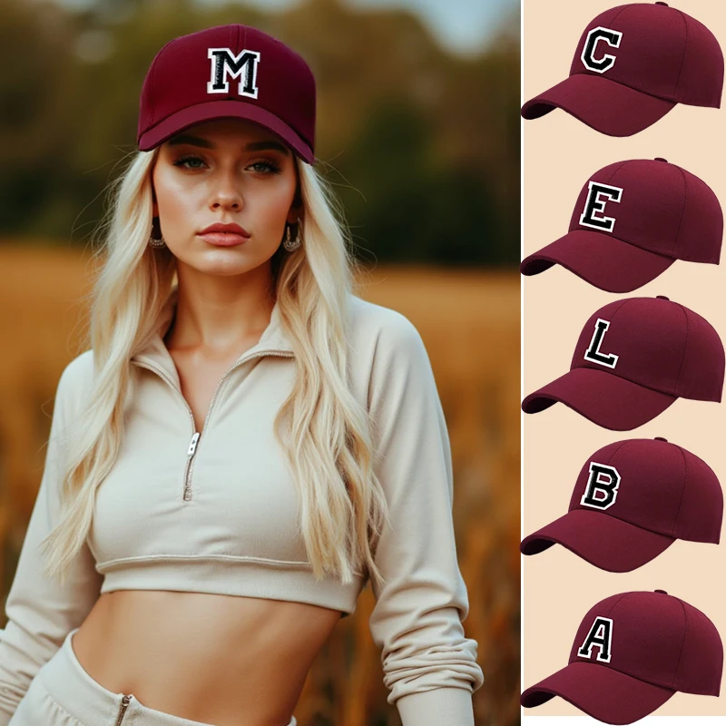 1pc Unisex A-Z Letter Pattern Sun-Shading Baseball Hat, Casual Versatile Breathable Sunscreen Cap, Suitable For Daily Wear Fashi
