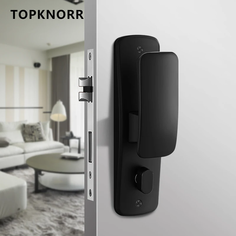 Imagem -04 - Universal de Madeira Porta Handle Lock Impulso Direto Interior Quarto Mudo Casa Quarto Frente e Traseira Novo