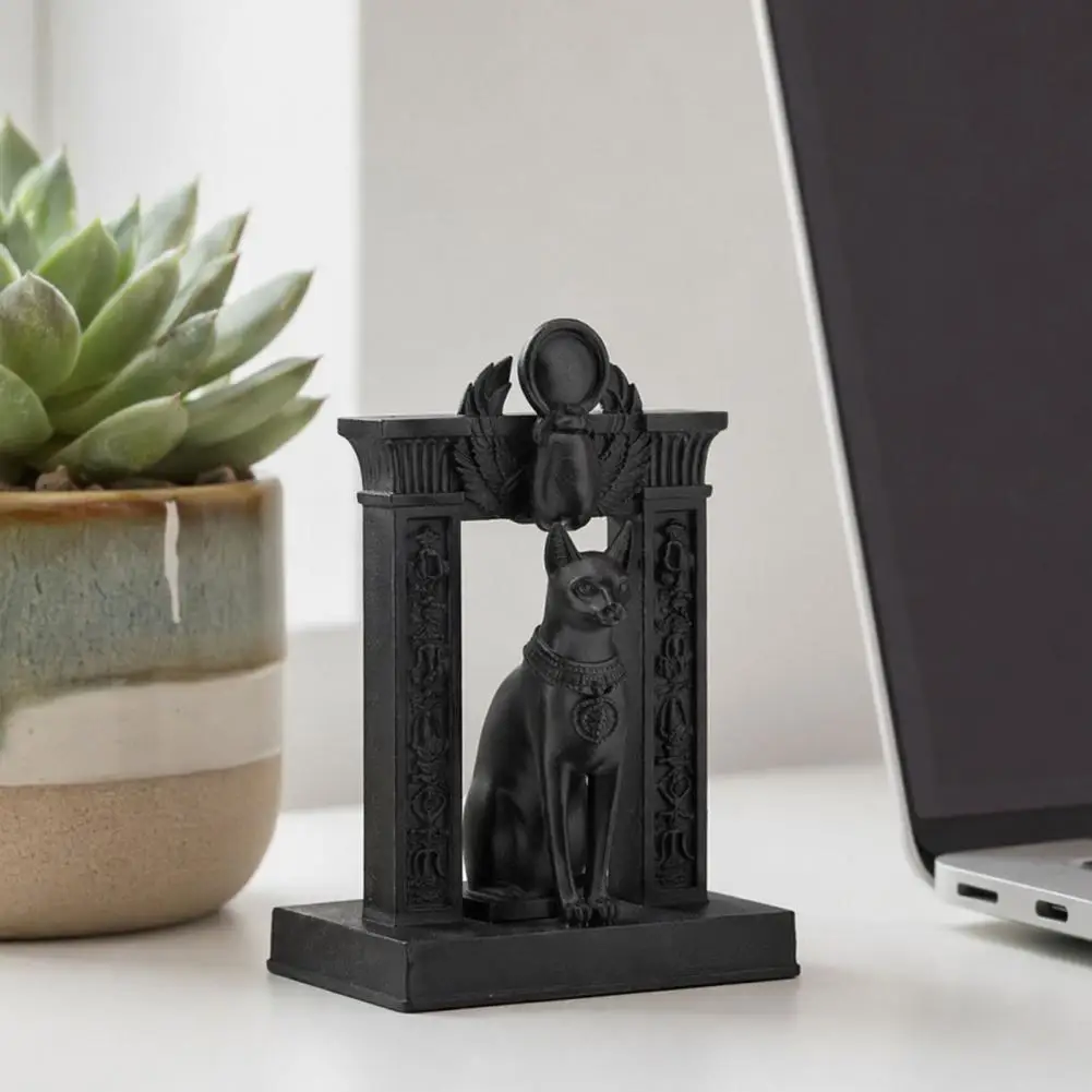 Egyptian Cat Decor Ancient Egypt Inspired Cat Statue 3d Printed Mythology Figurine Protective Cat Decor for Home Office Desk