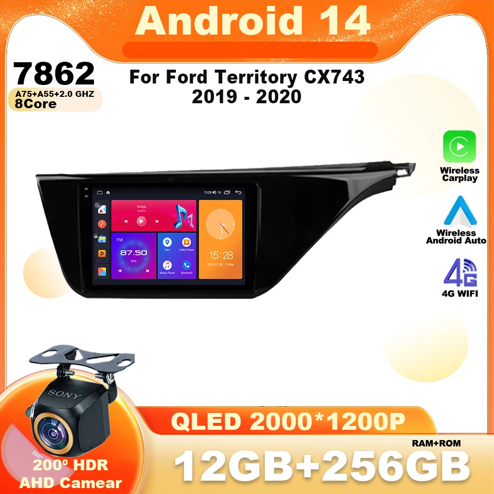 

Android 14 For Ford Territory CX743 2019 - 2020 Car Radio Multimedia Video Player Navigation 5G GPS 4G WIFI BT Head Unit Camera