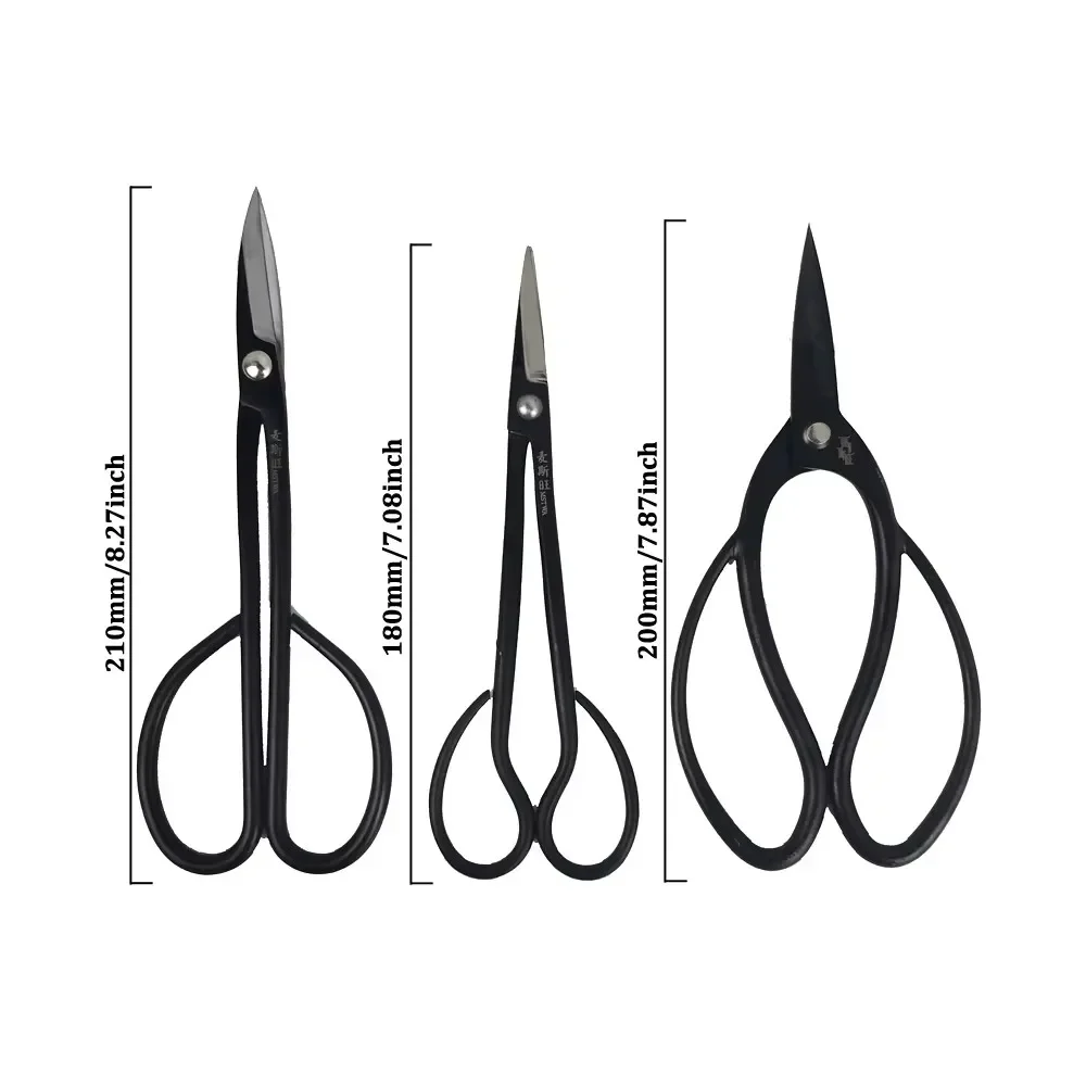 3pcs Bonsai Scissors Set High Carbon Steel Household Scissors Forged traditional Bonsai Tool Shear Leaf Trimmer Tools