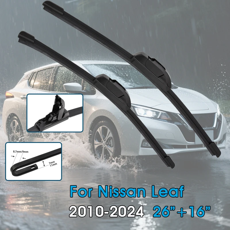 Auto Wischer Klingen 26 "+ 16" Für Nissan Leaf MK1 MK2 2010-2024 Windschutzscheibe Windschutzscheibe Front fenster Klingen Auto Zubehör