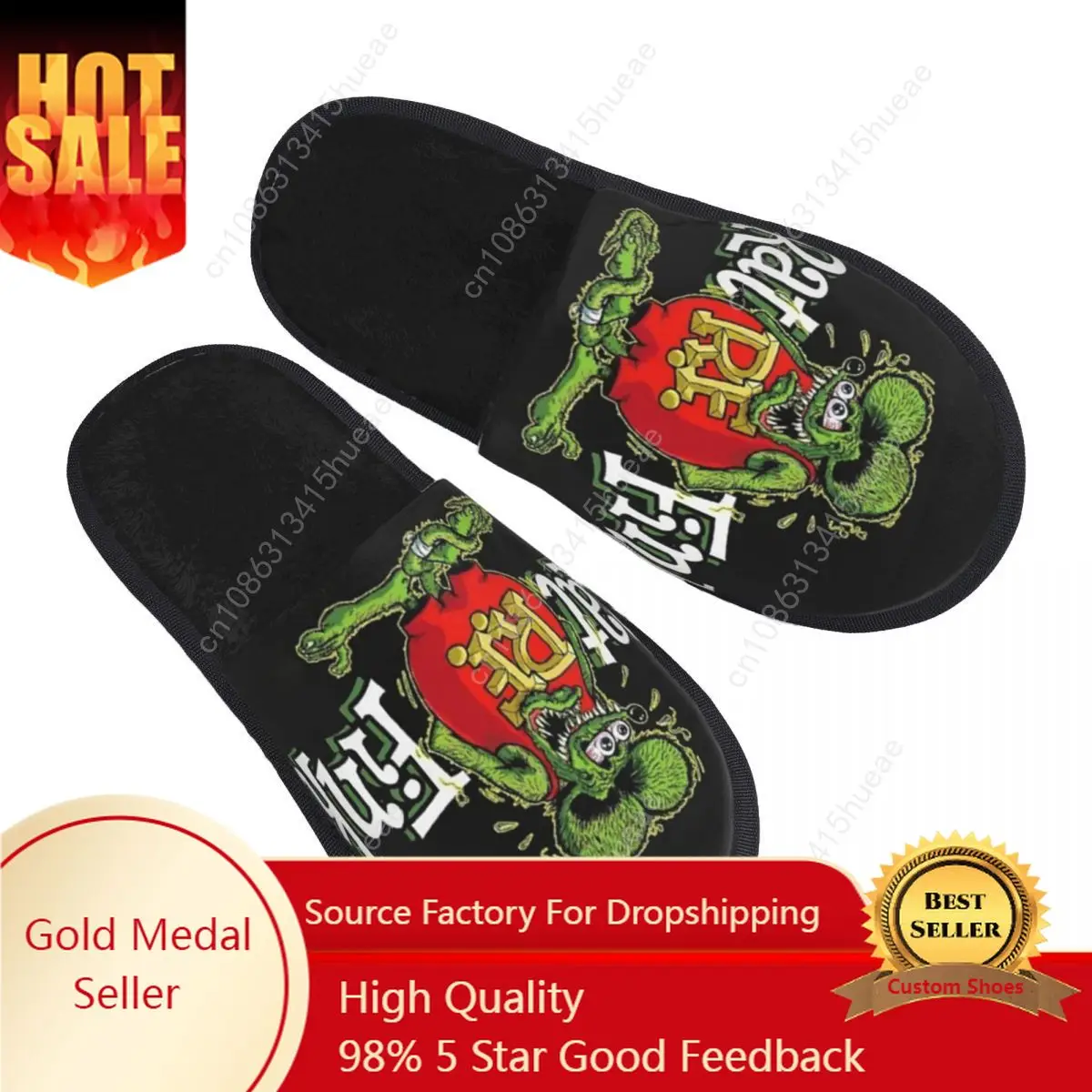 

Rat Fink Animation Anime Cartoon House Slippers Women Cozy Memory Foam Slip On Hotel Slipper Shoes