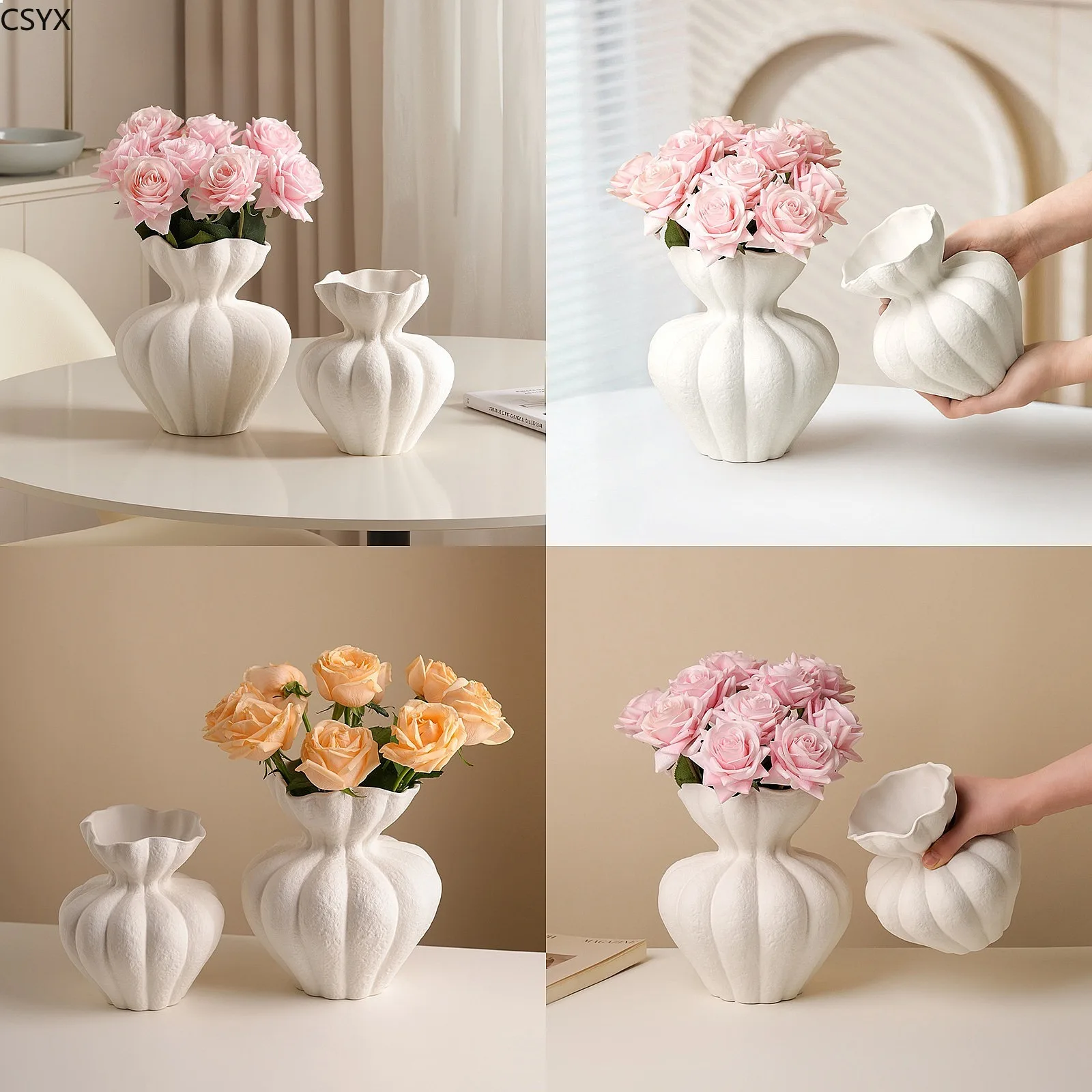 White French Fenton Style Art Vase Vintage Home Decor Luxury Tabletop Ornament for Living Room