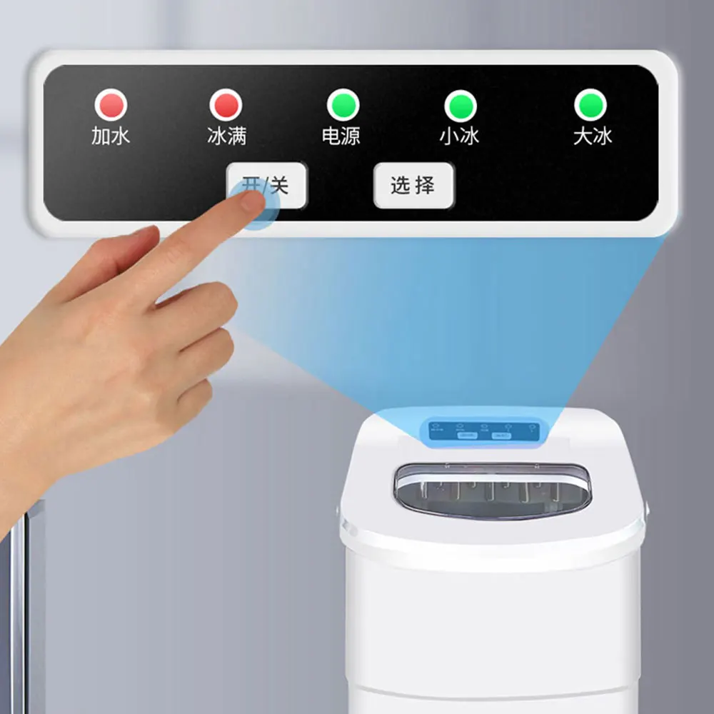 Máquina para hacer cubitos de hielo comercial de 12kg, Mini máquina para hacer hielo para el hogar, máquina Manual de cubitos de hielo con inyección de agua, mesin pembuat es batu