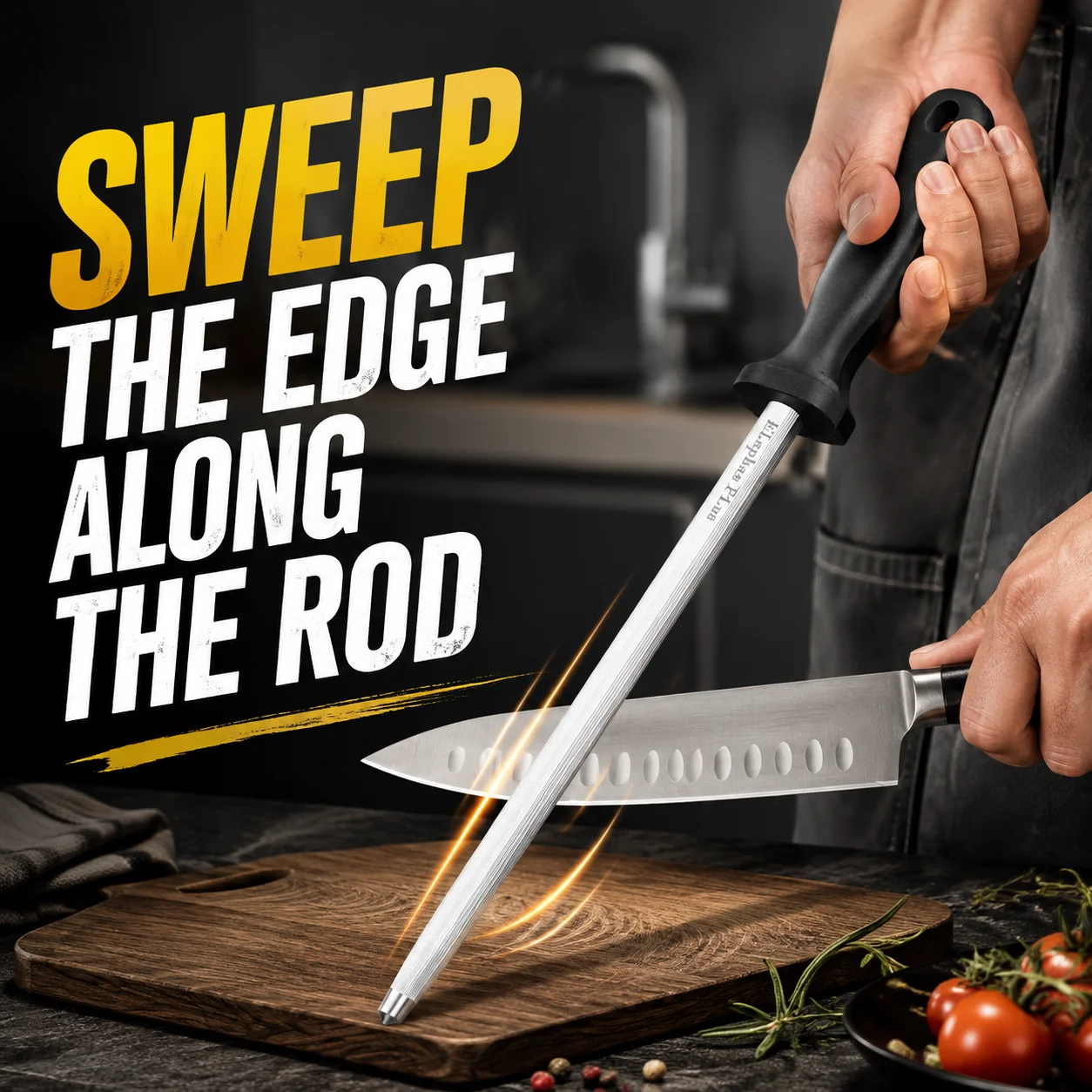 Blademaster Hunting Kitchen & Outdoor Knives Walk Ins Welcome Auckland - แท่งลับมีดเหล็กคาร์บอนสูงสำหรับมืออาชีพ ใช้ในครัว บ้าน ล่าสัตว์ สำหรับเชฟมืออาชีพ นักล่าสัตว์