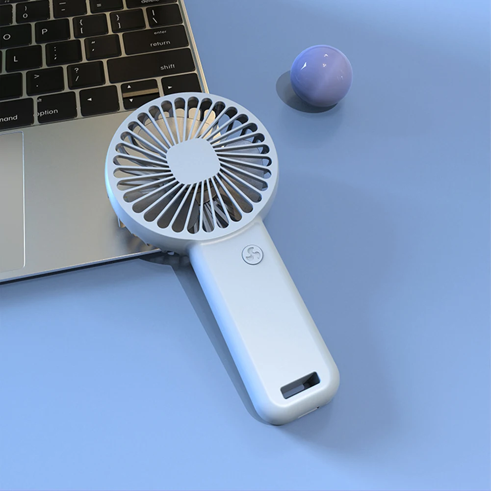 Miniventilador portátil recargable por USB, ventilador de mano con Base para verano, 3 velocidades, soporte para teléfono