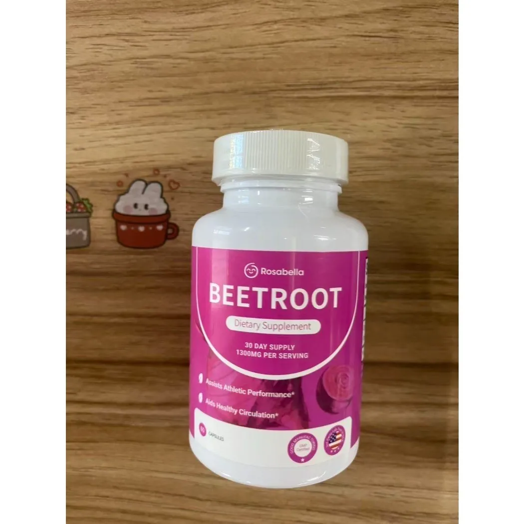 Organic Beetroot 1300mg 60 Veggie Capsules Daily Dietary Supplement