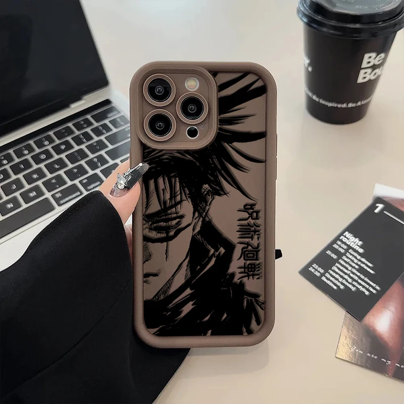 IPhone 15 için Jujutsu Kaisen Anime 14 13 12 11 Pro Max XS Max X XR 7 8 artı 6S sıvı göz merdiven telefon kılıfı