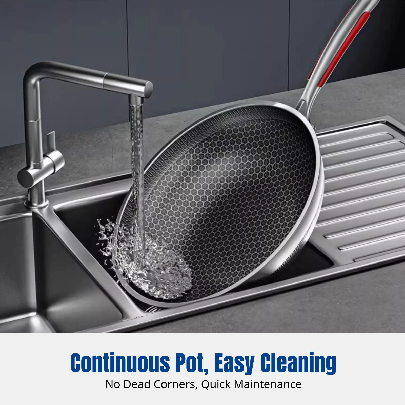 

Шестиугольная сковорода-вок с антипригарным покрытием, из нержавеющей стали 316, без покрытия, идеально подходит для домашней кухни