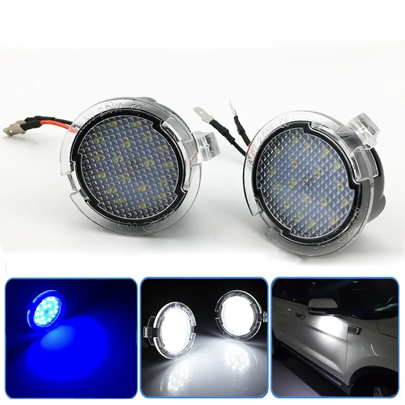 2pcs Side Under Mirror Puddle Light LED Lamp for Ford F150 Explorer Edge Expedition Flex Fusion Taurus X Mondeo 5 S-Max MK5
