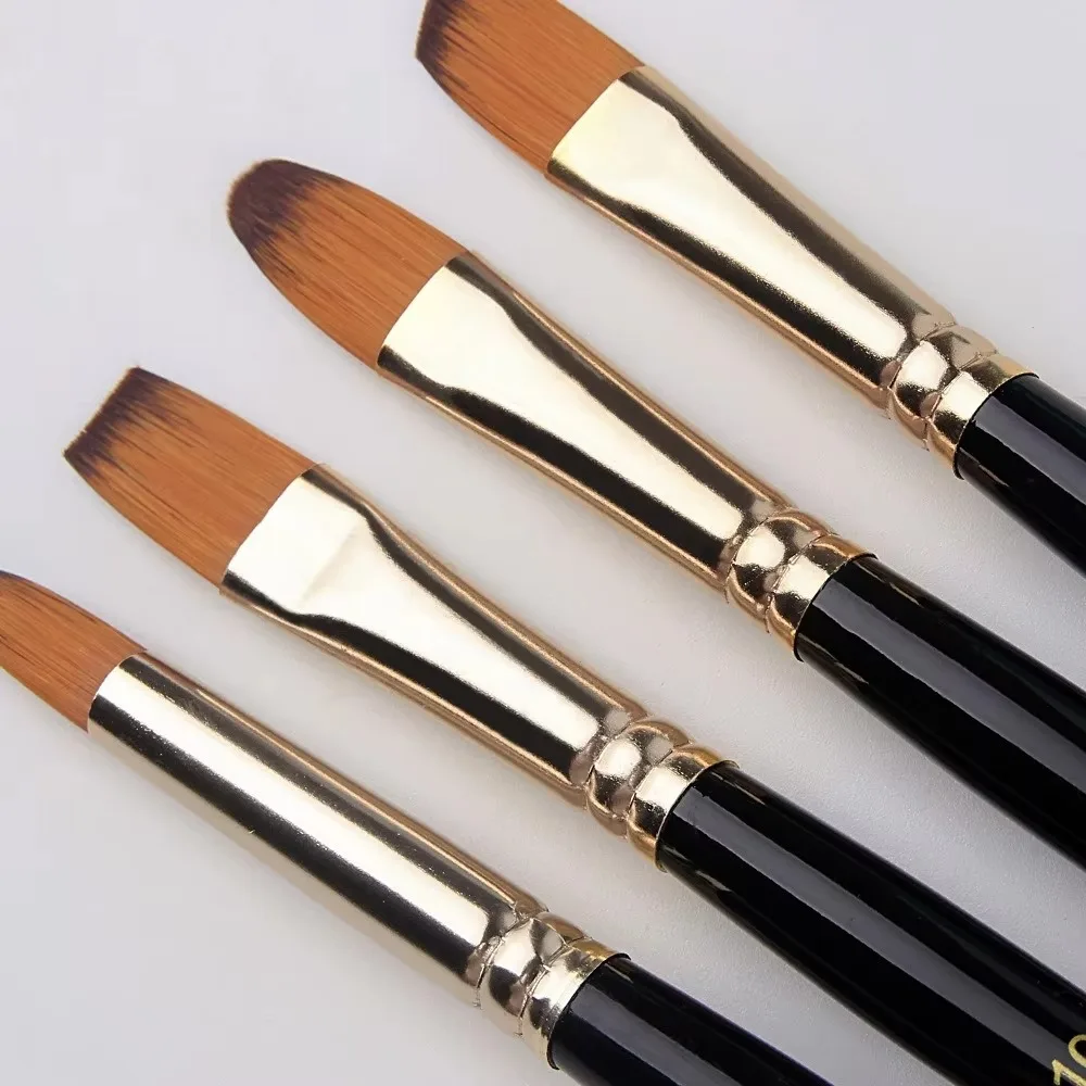 5 Pcs Acrylic Paint Brush Set, Painting Brush Nylon Brushes,for Oil/Watercolor Painting Artist Professional Kits