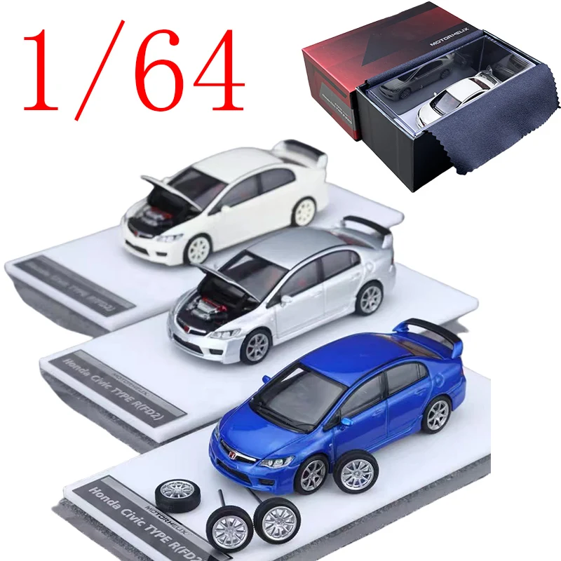 

MH Diecast 1/64 Scale Honda Alloy Model Cars Honda Civic Type R FD2 Play Vehicles Toys for Boys Gift Original Box