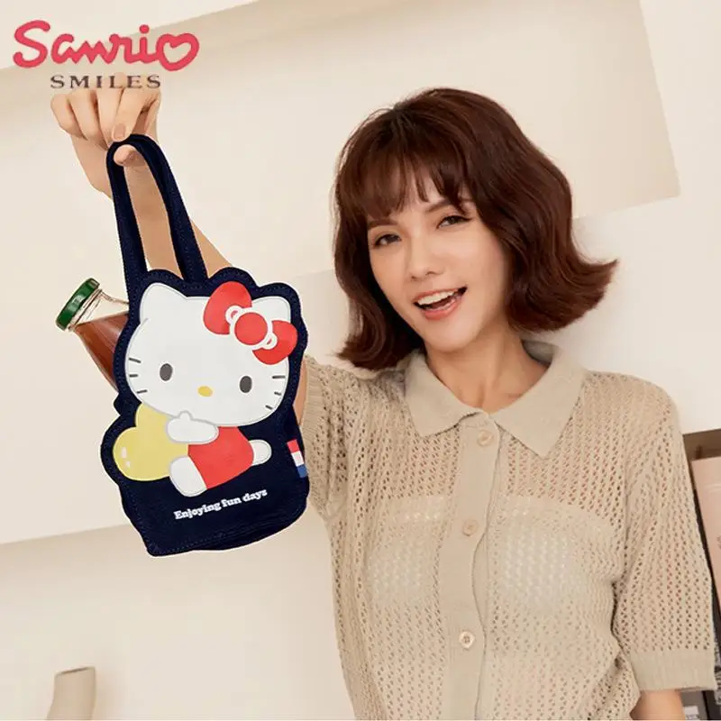 

San Liou New Style Canvas Handbag Hello kitty MyMelody Pom Pom Purin Cartoon Kawaii 3D Design Creative Fresh Storage Bag