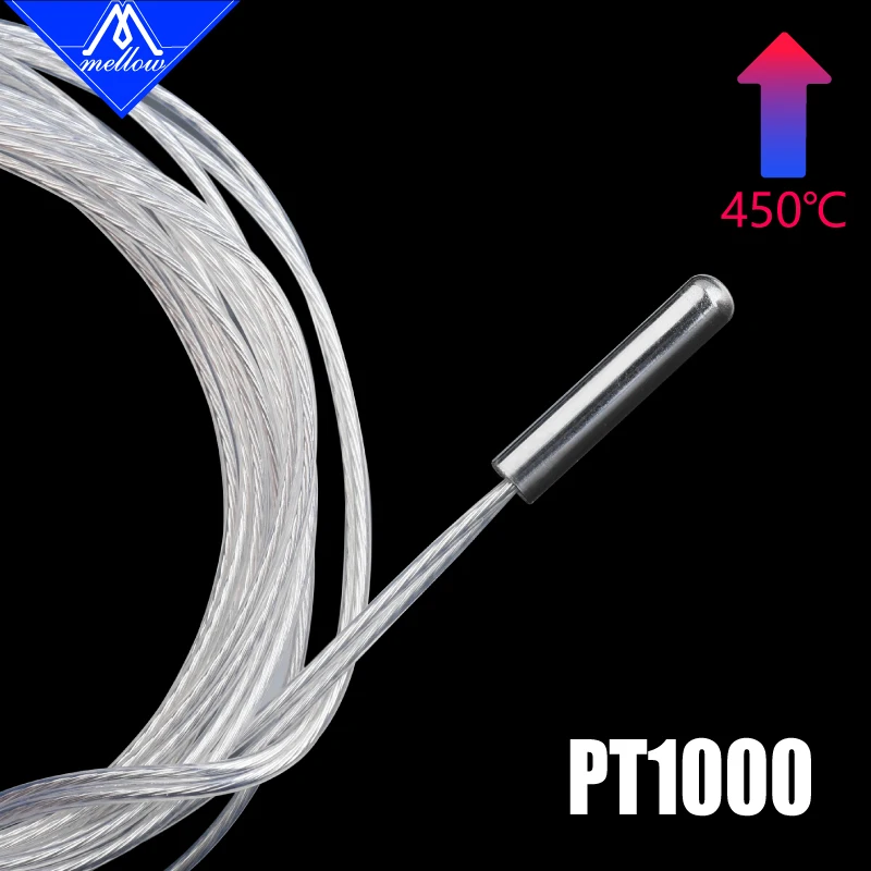 Mellow High Temperature PT1000 Thermistor Cartridge 450 C For Voron Klipper V6 Volcano Dragon Crazy Hotend Heat Block PEEK PEI