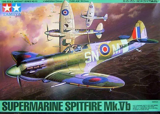 Tamiya 61033 1/48 Model Kit British Royal Air Force Supermarine Spitfire Mk.Vb Model Building