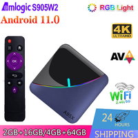 A95X F3 Air II RGB Light Smart Android TV BOX S905W2 Android 11.0 2.4&5G Dual WiFi BT5.0 Ethernet 100M A95XF3 airII Set Top Box