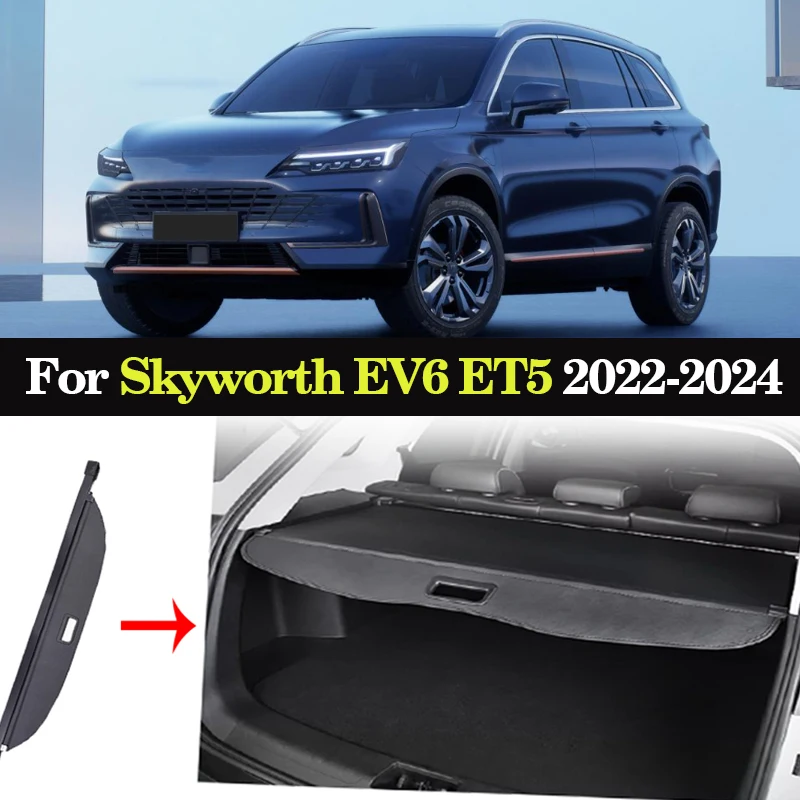 

Car Rear Trunk Cargo Cover for Skyworth EV6 ET5 Elaris Beo Imperium SEV 2022~2024 Luggage Storage Shield Curtain Partition Mat