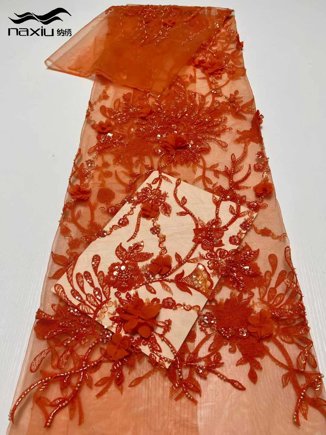 

Madison African 3D Flower Tulle Lace Fabric Sequins High Quality French Beads Embroidery Nigerian Wedding Party Material Dresses