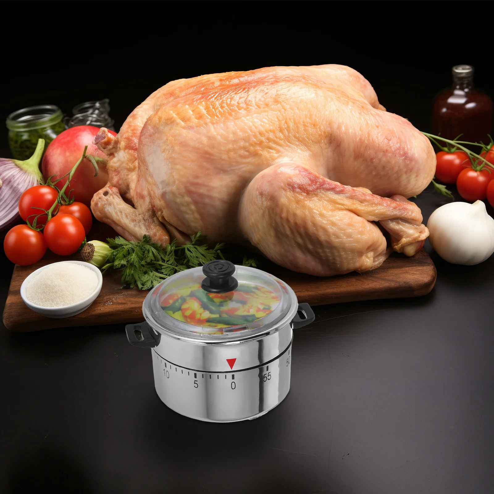High Pressure Cooker Shaped Mechanical Timer 60 Minute Wind Up Kitchen Countdown Timer for Cooking Baking Reminder Retro Cute