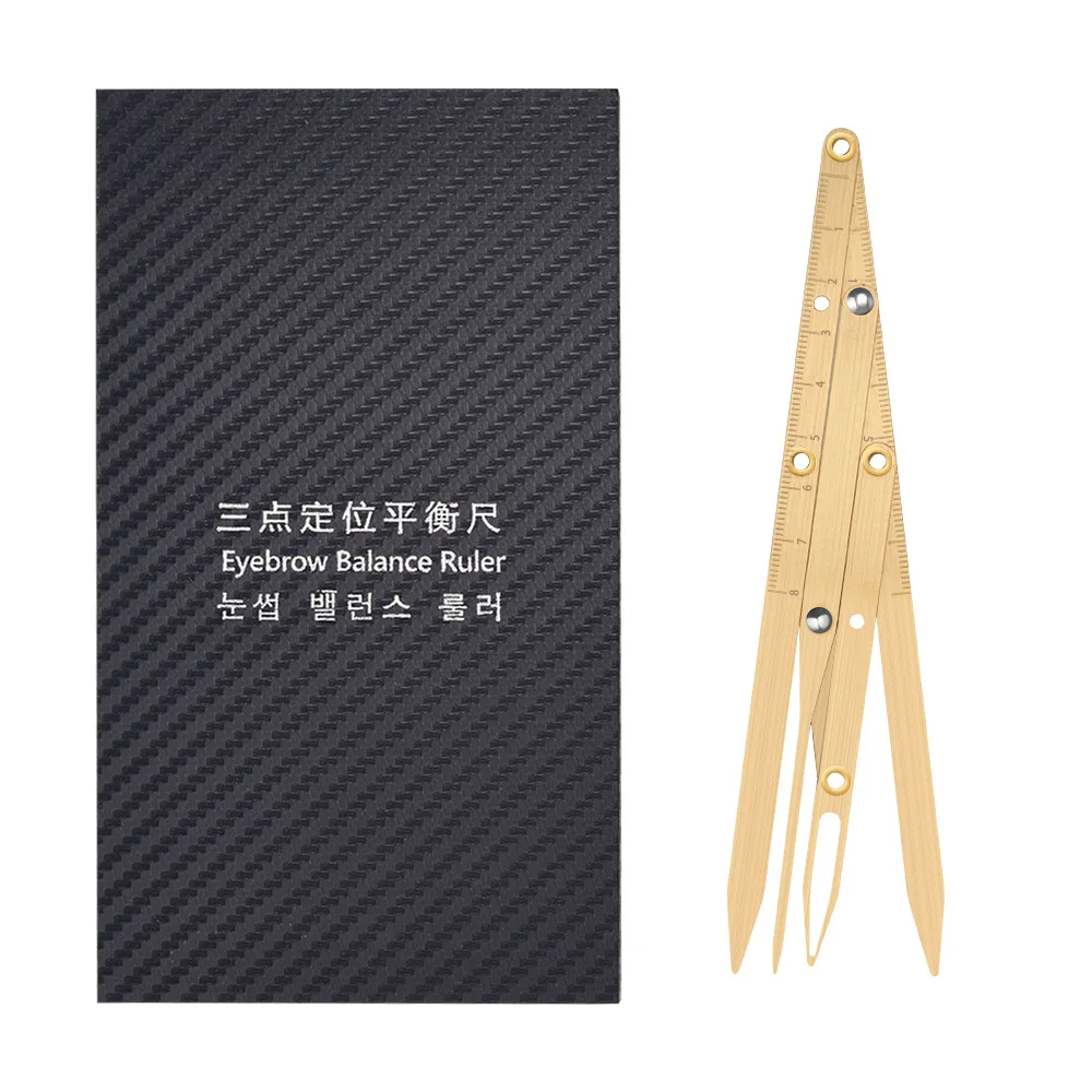 3 Colors Optional Stainless Steel Triangle Eyebrow Measurement Ruler Permanent Makeup Stencil Golden Ratio Caliper Makeup Tools