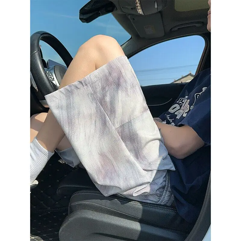 

Модные американские спортивные мужские летние тонкие замшевые свободные повседневные тренировочные брюки Five-Quarter, прямые молодежные брюки