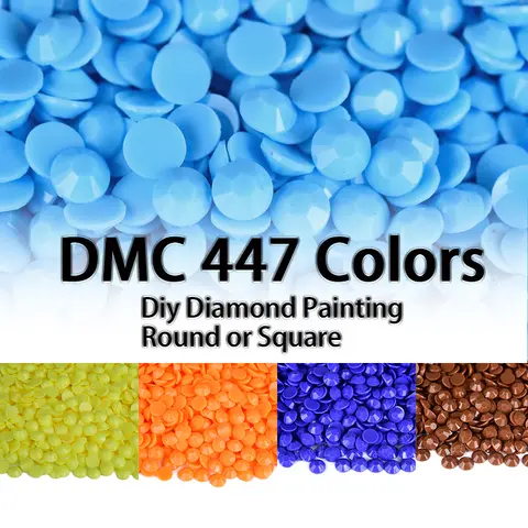 Diy Diamond Painting Wholesale DMC 447 Colors Full Round/square Full Drill Rhinestone sale crystal Beads Accessory by numbers