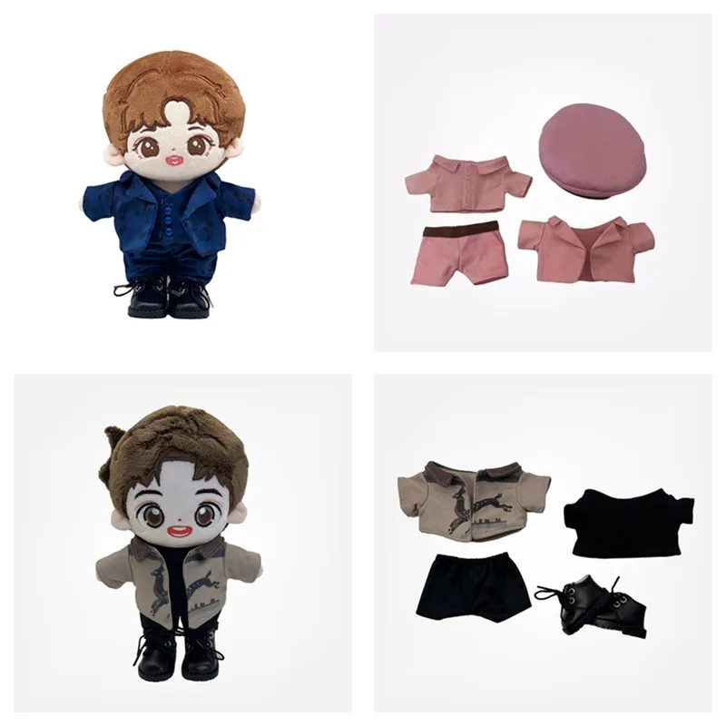 

New 20CM Plush Doll Clothes The Same Shirt as Star Edan DIY 20CM Plush Stuffed Doll Pink Suit with Beret Hat