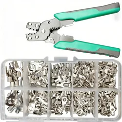320pcs/4-in-1 Multifunctional Pliers Combination, Copper Nose Crimping Terminals, OT/UT Brass Tinned Cold Pressed Bare Terminals