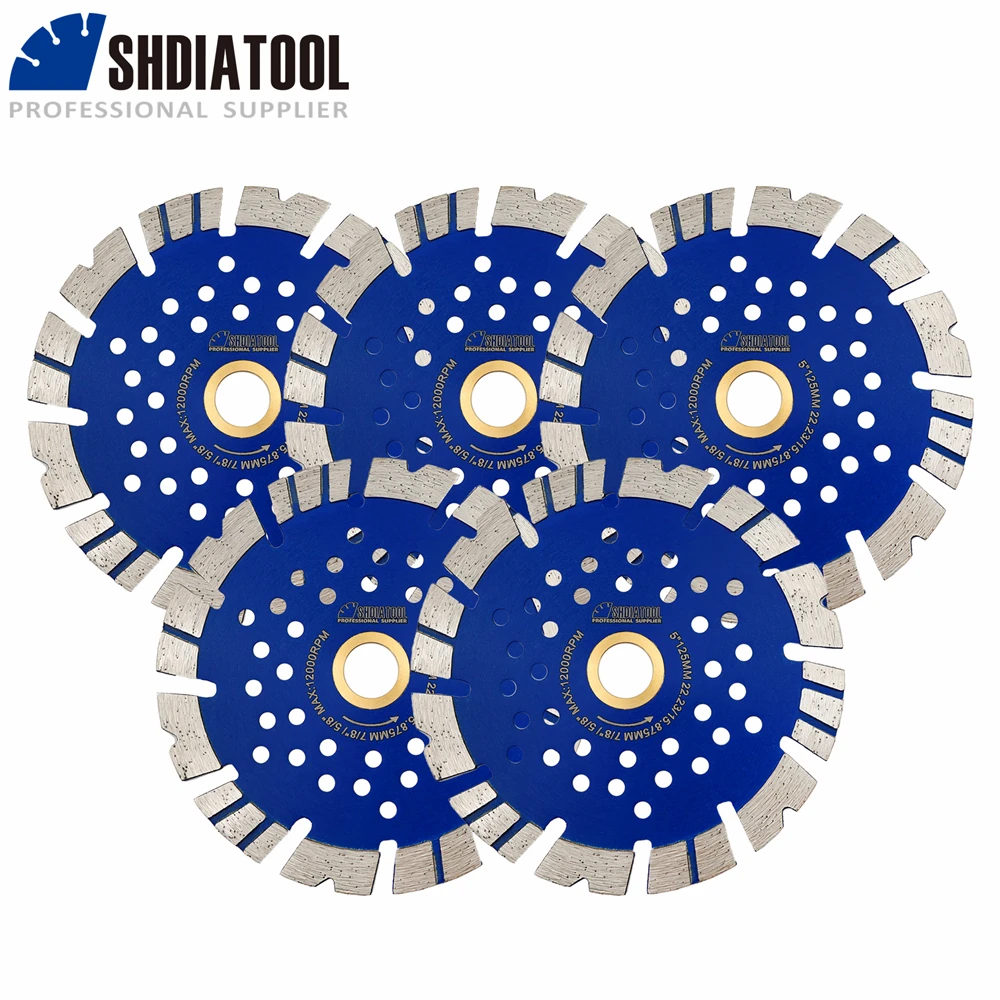 

SHDIATOOL Dia125MM Diamond Segmented Saw Blade Cutting Disc With Multi Hole For Granite Concrete Masonry Brick 5Inch Disc Cutter