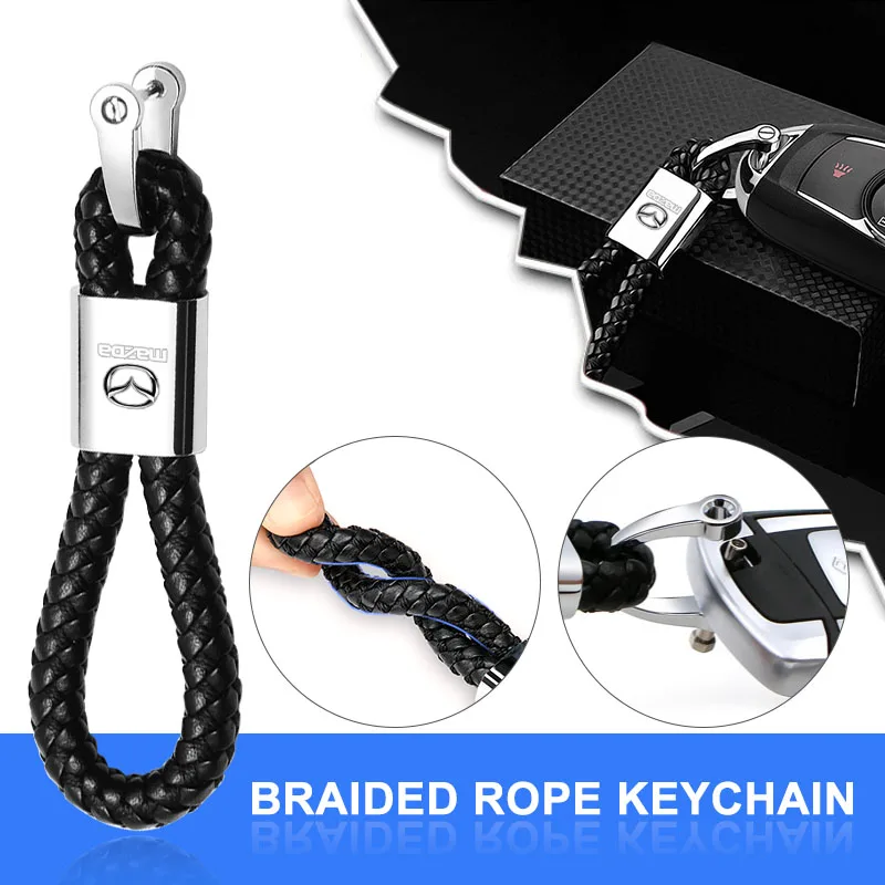 For Mazda 2 3 6 CX-5 CX-8 MX-30 MX-5 BT-50 ATENZA ATENZA R360 Car Key Chain Key Ring Key Lanyard Car Emblem Styling Accessories