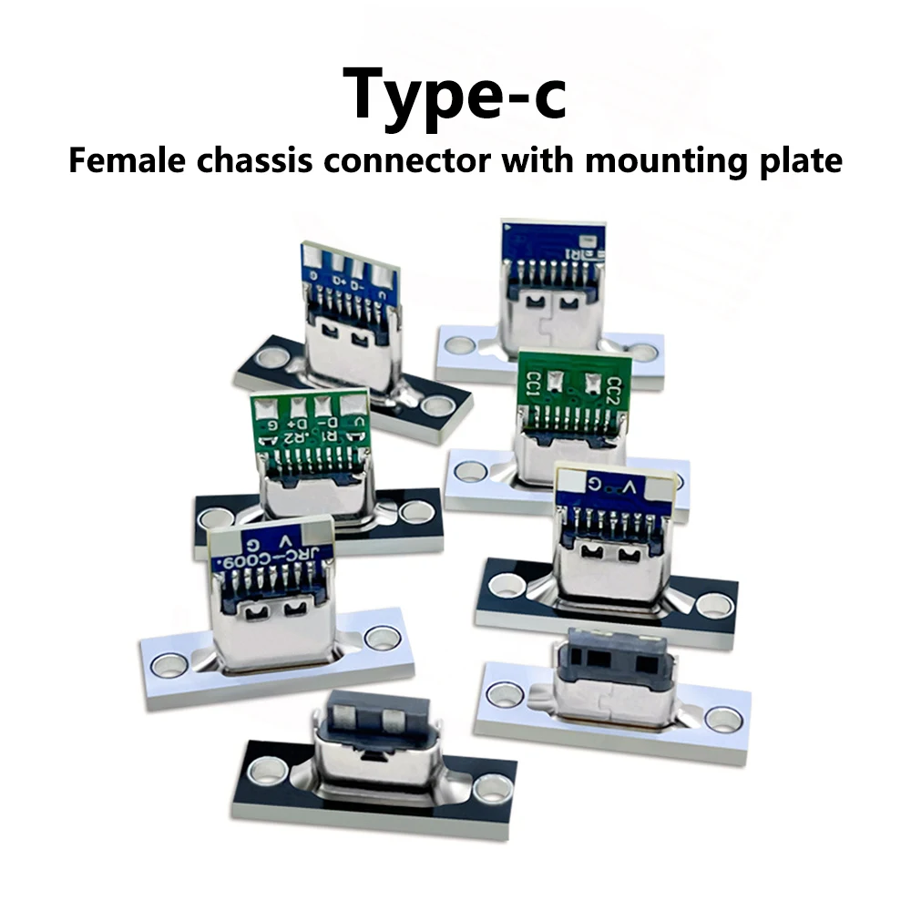 DC5V 5A Type-C 2Pin 4Pin 5Pin 6Pin USB Jack 3.1 Female Connector Jack Charging Port USB Socket Connector With fixing plate