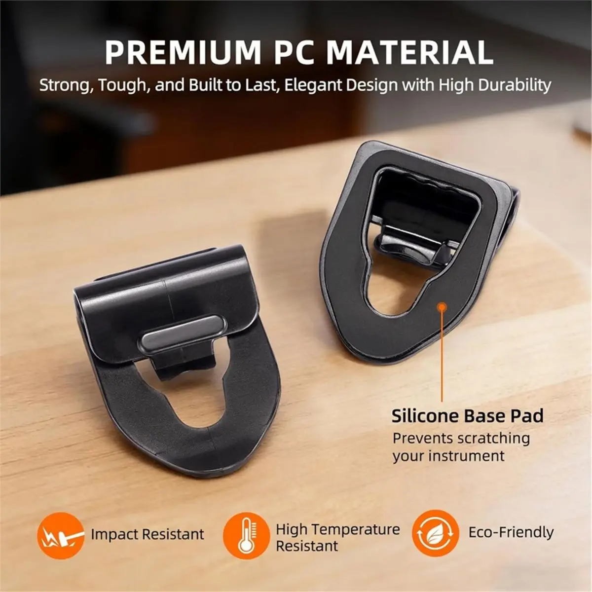 (A60I] 2 Pack Guitar Strap Locks Anti-Slip Strap Lock System with Cable Holder & Strap Slot for Acoustic Electric Guitars