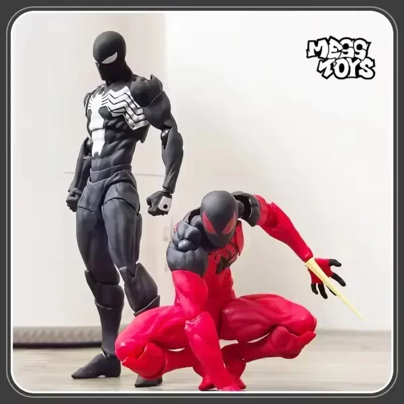 

In-Stock Messtoys Symbiote Spider-Man (Black Suit) + Neighbor & Scarlet Spider Anime Action Figure Gifts
