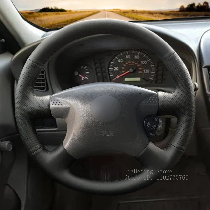 

Hand-Stitched Non-slip Durable Black Leather Steering Wheel Cover Wrap for Nissan Sentra 2000-2006 Interior Accessories