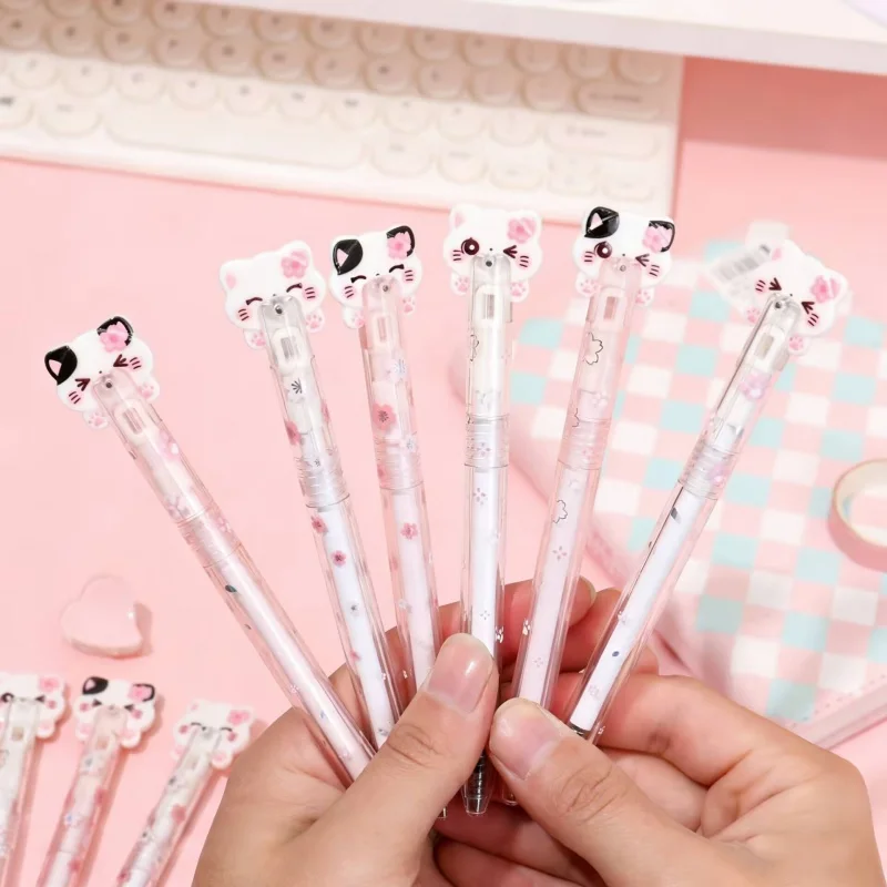 

36PCS/ лот KAWAII SAKURA кошачий гель Пен мило 0,5 мм черные чернильные ручки подписи школьные принадлежности