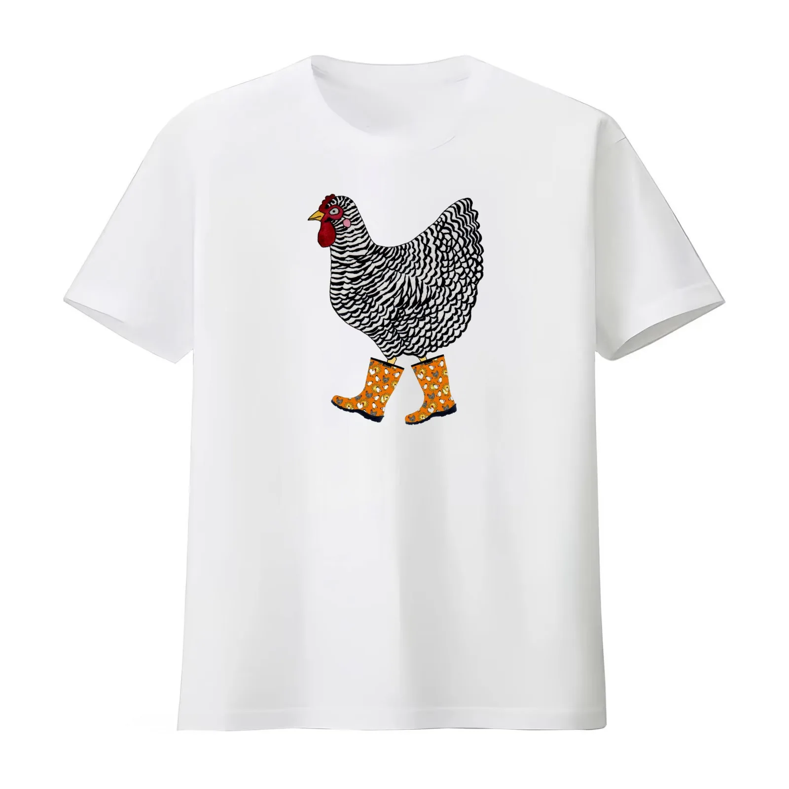Barred Rock wearing Sloggers Boots T-Shirt Summer Casual Cotton Tee Oversized Streetwear Tops Vintage Graphic Print