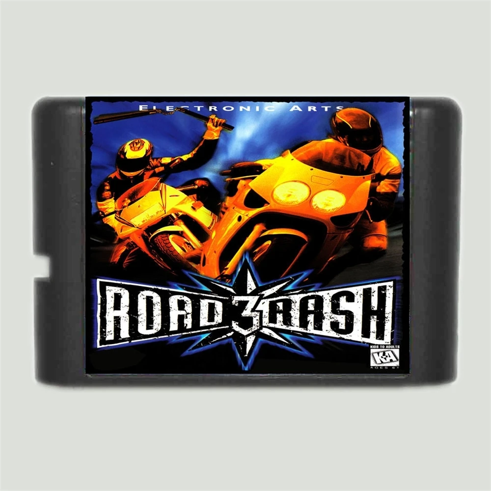 Road Rash 3 Region Free 16Bit MD Game Card For Sega Mega Drive For Genesis