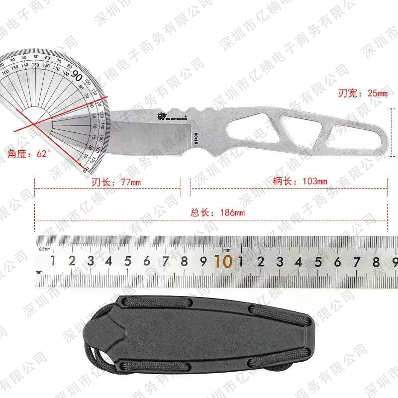 2025 جديد 5Cr15 شفرة فولاذية ومقبض ، في الهواء الطلق EDC سكين تخييم سكين صيد أدوات إنقاذ ، الرقبة معلقة المحمولة سكين جيب
