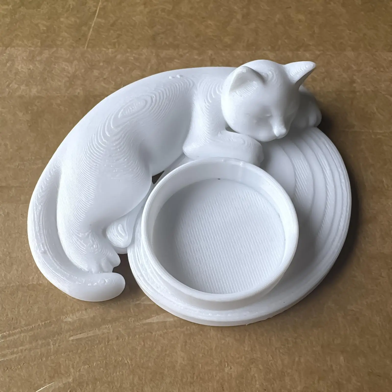3D printed cat candlesticks, sleeping cat sculptures, tea candle holders, home candle display stand, Dinner Table Decoration