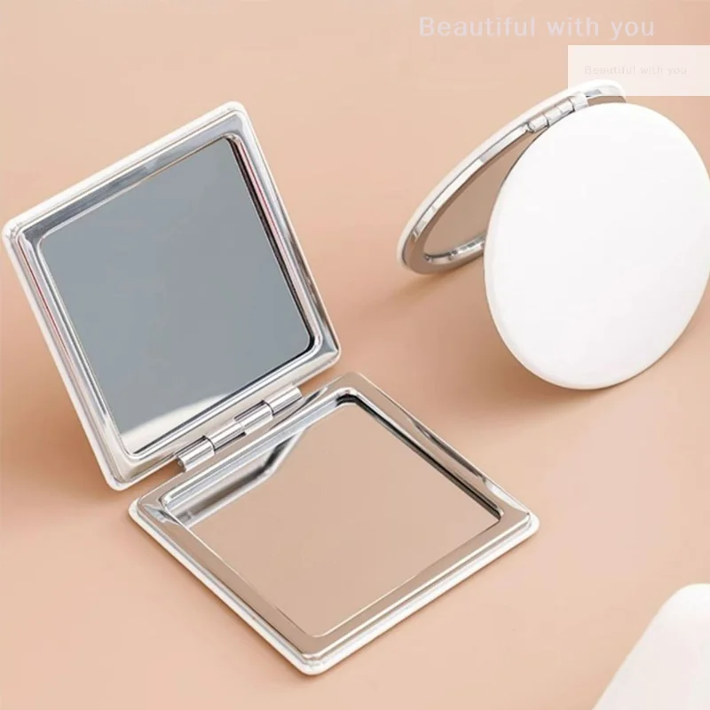 

1PC Portable Double Sided Mirror Fashion Women Ladies Makeup Mirror Cosmetic Folding Compact Pocket With Makeup Tool Nice Gift